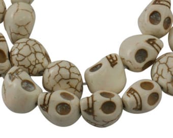 Skull Beads White Skull Beads Ivory Skull Beads Halloween Beads Turquoise Skull Beads 12mm Beads 12mm Skull Beads 32 pieces