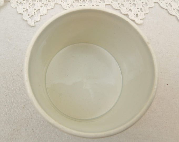 Small Antique French White Glazed Confit Pot by Creil et Montereau Faience, Earthenware Pate Rillette Bowl, Ceramic Shabby Chic French Decor