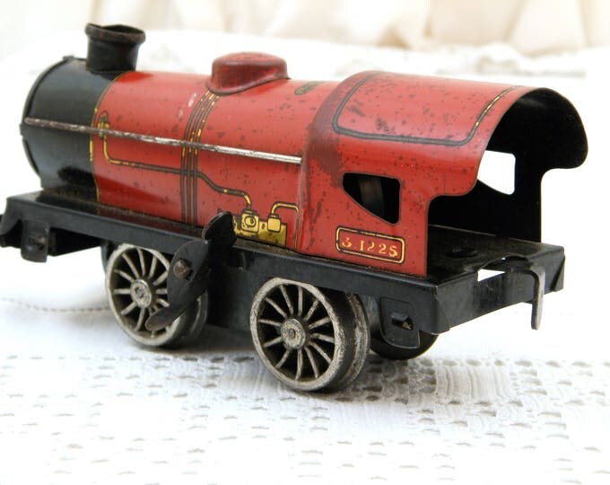 Vintage Working Hornby Clockwork Wind Up Tin Train H 0 Gauge 35 mm The Loco M with Original Box Made in France by Meccano Circa 1930s