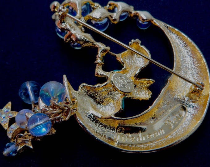 Kirks Folly Pipedreams Fairy Brooch, Vintage Kirks Folly Bubble Fairy Pin, Vintage Designer Signed, Celestial Jewelry