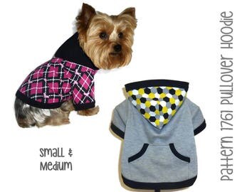 Dog Hoodie Pattern 1761 * Small & Medium * Dog Clothes Sewing Pattern * Dog Jacket * Dog Sweater * Dog Sweatshirt * Dog Coat Pattern