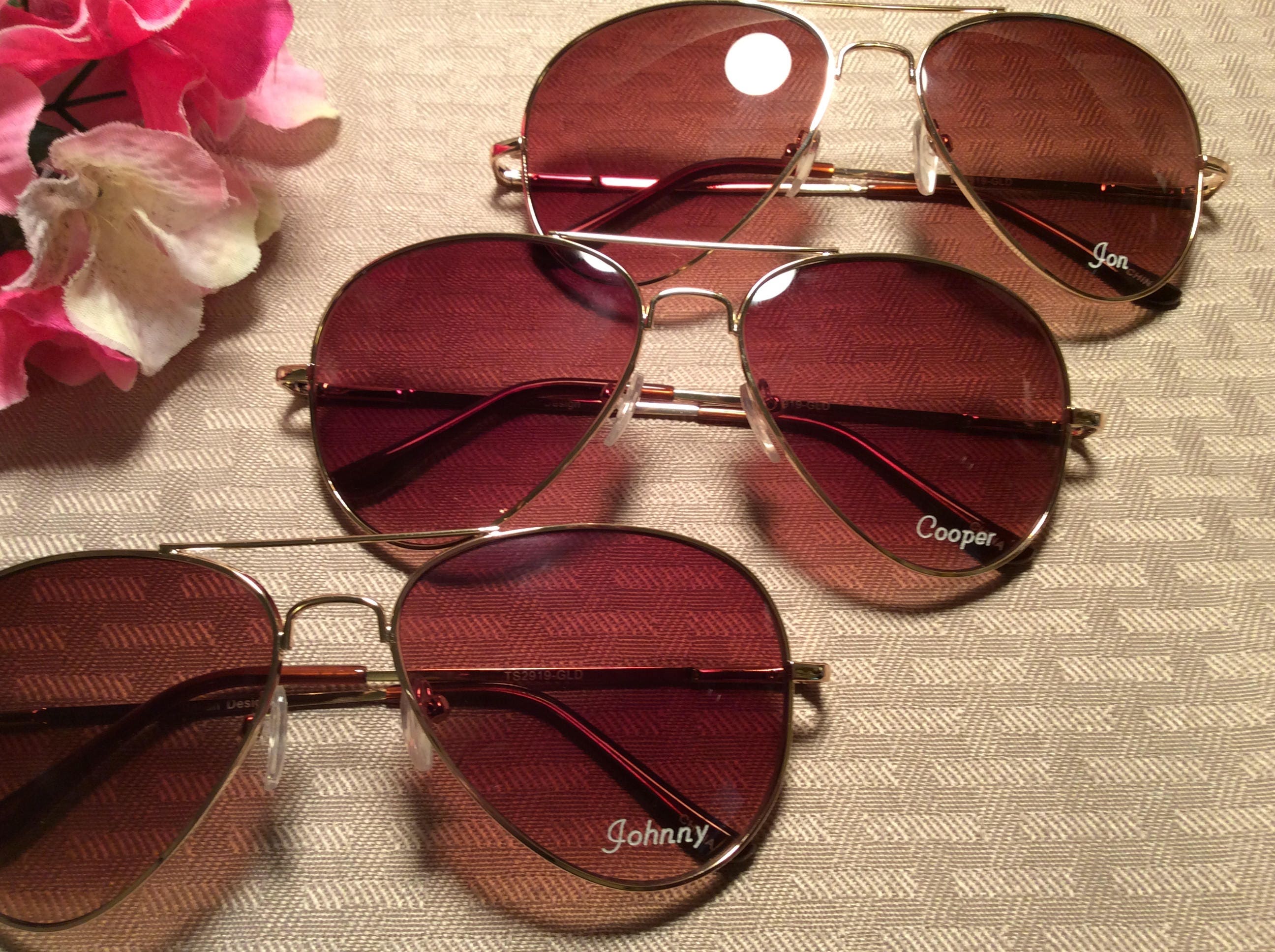 PERSONALIZED SUNGLASSES for everyone in your Wedding party