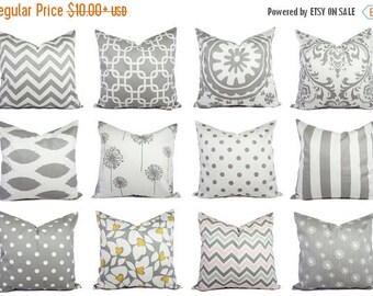 15% OFF SALE One Decorative Pillow Cover - Grey Pillow Cover - Custom Throw Pillow Cushion Cover Accent Pillow - Grey Throw Pillow