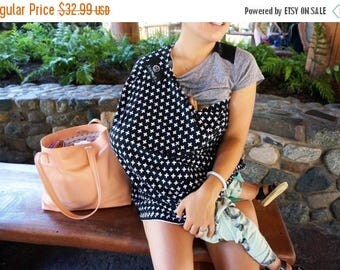 SALE Nursing Scarf, Breastfeeding Cover, Nursing Cover, Breastfeeding Scarf, Nursing Poncho, Infinity Scarf, WHITE CROSSES