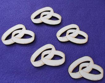 5 wedding rings, wooden, 5 x 3.5 cm (19-0009A)