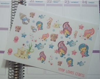 Weekend Sale Lovely Mermaids Clip art Set for ec life planner, happy planner, filofax, kikki k, or any planner or scrapbooking