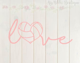 Volleyball Love, volleyball heart, sports SVG, PNG, DXF files, instant download