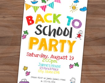 Back To School Birthday Party Invitations 8