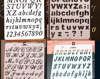 letter&number drawing stencil - DIY Template - Filofax - Spray paint stencil 275x190mm