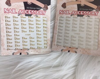 3D Design Silver Nail stickers silver and gold