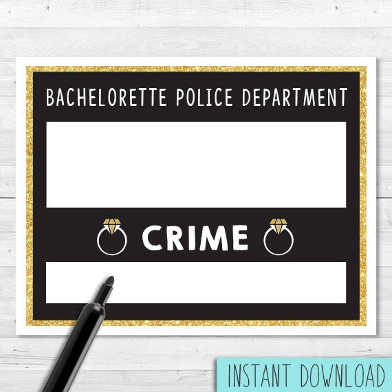 Printable Bachelorette Party Mugshot Jail Sign Instant