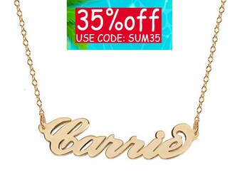 Name Necklace Chain 18K Gold Plated Personalized Name Chain Necklace Select any name to personalize