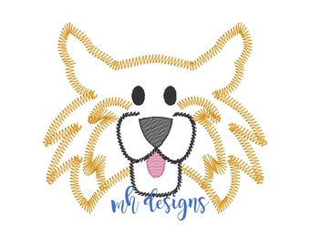 Vintage Stitch Wildcat embroidery design, Wildcat embroidery file, Simple stitch wild cat
