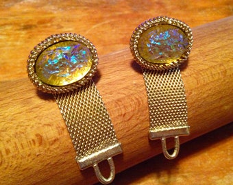 Vintage Volcano Crystal Mesh Cufflinks