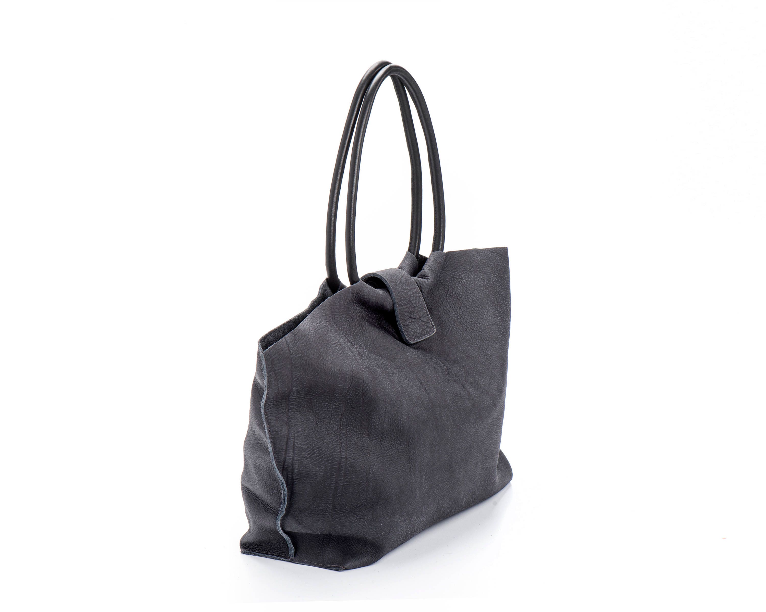Handmade leather bags Black leather bag Soft leather tote
