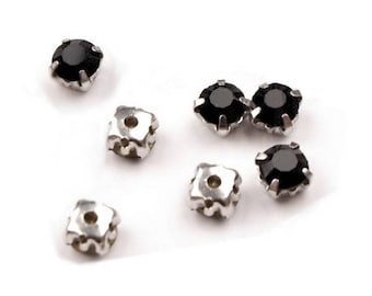 10 crystals set 5 mm jet black