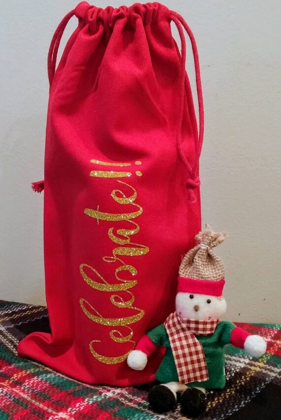 christmas wine tote