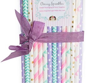 Unicorn Party - Pink and Purple Party *Fairy theme party *Pink Straws *Purple Straws *Hot Pink Straws *Flag Straws *Aqua Straws *Stars