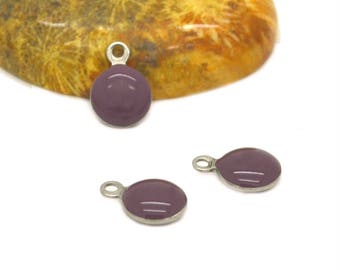 10 11mm sequins enamelled purple sides