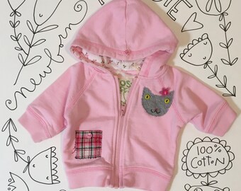 repurposed newborn pink hoodie