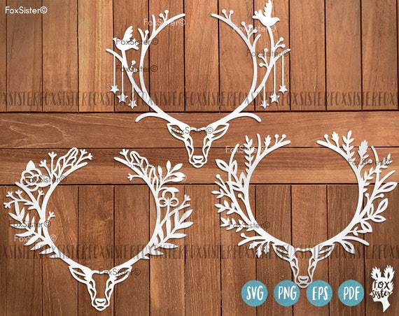 Download Christmas svg Deer svg Blank Circle Monogram Frame Papercut