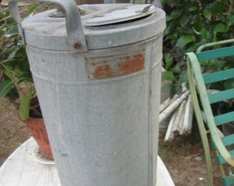 antique vintage zinc fire extinguisher / hand pump fire extinguisher/ galvanized bucket/ galvanized 2 handle tub/ 1930 Fire Extinguisher