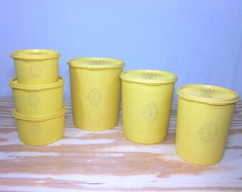 Sunshine Yellow Tupperware Canisters - 12 Piece Set!