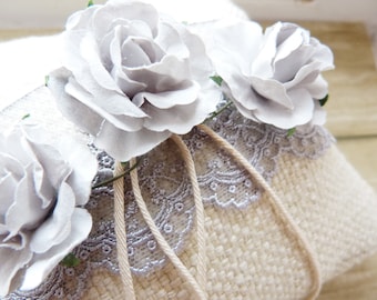 Romantic and rustic wedding ring cushion
