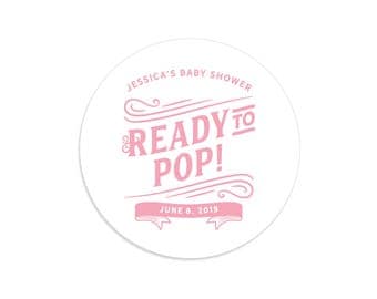 Ready to pop stickers, Ready to pop labels, Ready to pop baby shower, Ready to pop tags, Personalized popcorn favors, Popcorn stickers