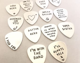 Personalised Guitar pick, Custom Stamped plectrum, Music lover, gifts for Him, Customized Guitar Pick, christmas gift, fathers day