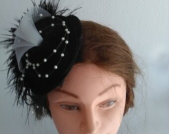 Fascinator black sisal for ceremony