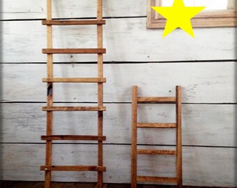 Wood Ladder, Wooden Ladder, Blanket Ladder, Decorative Ladder, Towel Rack Ladder, Quilt Rack, Quilt Ladder, Scarf Hanging Ladder, Old Ladder
