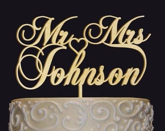 Rustic Wedding Cake Topper - Personalized Monogram Cake Topper - Mr Mrs Cake Topper - Keepsake Wedding Cake Topper