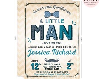 Little Man Baby Shower Invitation Mustache Baby Shower Invitation Boy Baby Shower Invitation Mustache Little Man Shower Hipster Shower