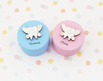 Personalised Tooth fairy box/hand painted/personalised box/tooth box/pinewood box/toothfairy box