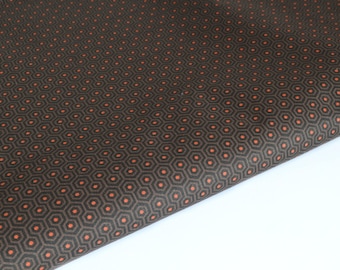 Brown, orange geometric cotton fabric by 50 cm