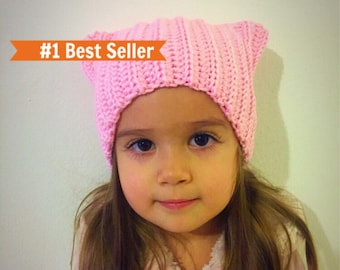 Pink pussycat hat, pussycat hat, pink cat hat, cat hat with ears, pink cat ears, pink winter hat, best selling items