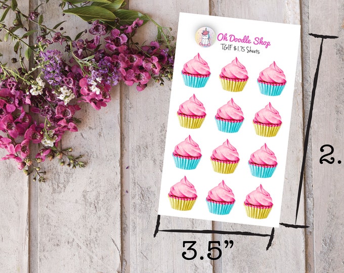 Cupcakes Planner Stickers | 2 Dollar Tuesday