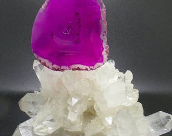 Pink Agate Slice Pendant.