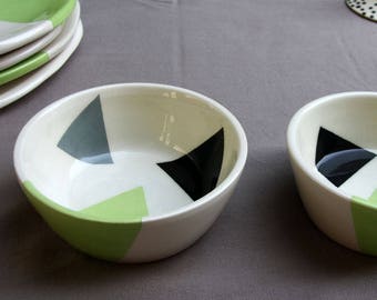 Cup glazed white earthenware decorated by hand in my Studio - ready to ship