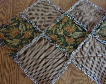 Fall Table Runner, Country Table Runner, Rag Table Runner, Table Runner, Rag Quilt Table Runner, Patchwork Table Runner, Thanksgiving Decor