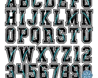 SVG & DXF design - Sporty Football Letters t-shirt and decal cut file for die cutting machines (Cricut \ Silhouette)