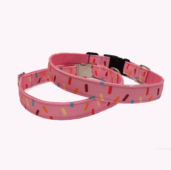 Mmmm donuts pink dog collar sprinkle dog collar donut dog
