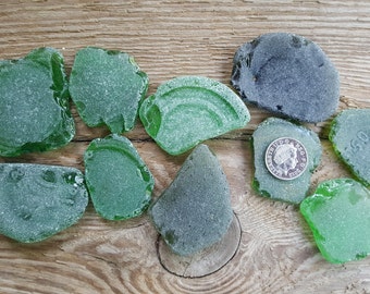 Big Green Sea Glass Pieces - Green Beach Glass Bottle Pieces -Sea Glass Supply.