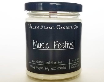 Music Festival Soy Candle - Book Candle - Soy Candle - 9 oz Jar