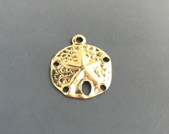Medium Sand Dollar Charm, 14k Gold Filled