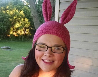 Pink Bunny Ear Hat for Adults