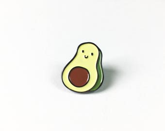 Avocado Soft Enamel Pin | Lapel Pin | Avocado Pin | Enamel Pins | Fruit Pin | Metal Plated Lapel Pin | Pin Badge | Anthropomorphic