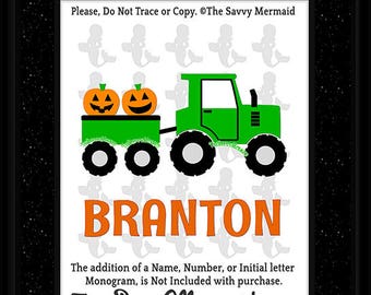 Halloween SVG file- Boy Fall Halloween SVG Cut file- Halloween Pumpkin Truck Svg- Tractor SVG file- Silhouette Halloween Dxf- Cricut Iron on