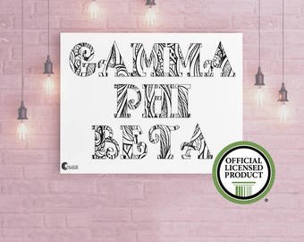 Gamma Phi Beta Giant 18" x 24" Name Coloring Poster | Dorm Room Apartment Decor | Adult Coloring | Custom Gamma Phi Print | Back to School